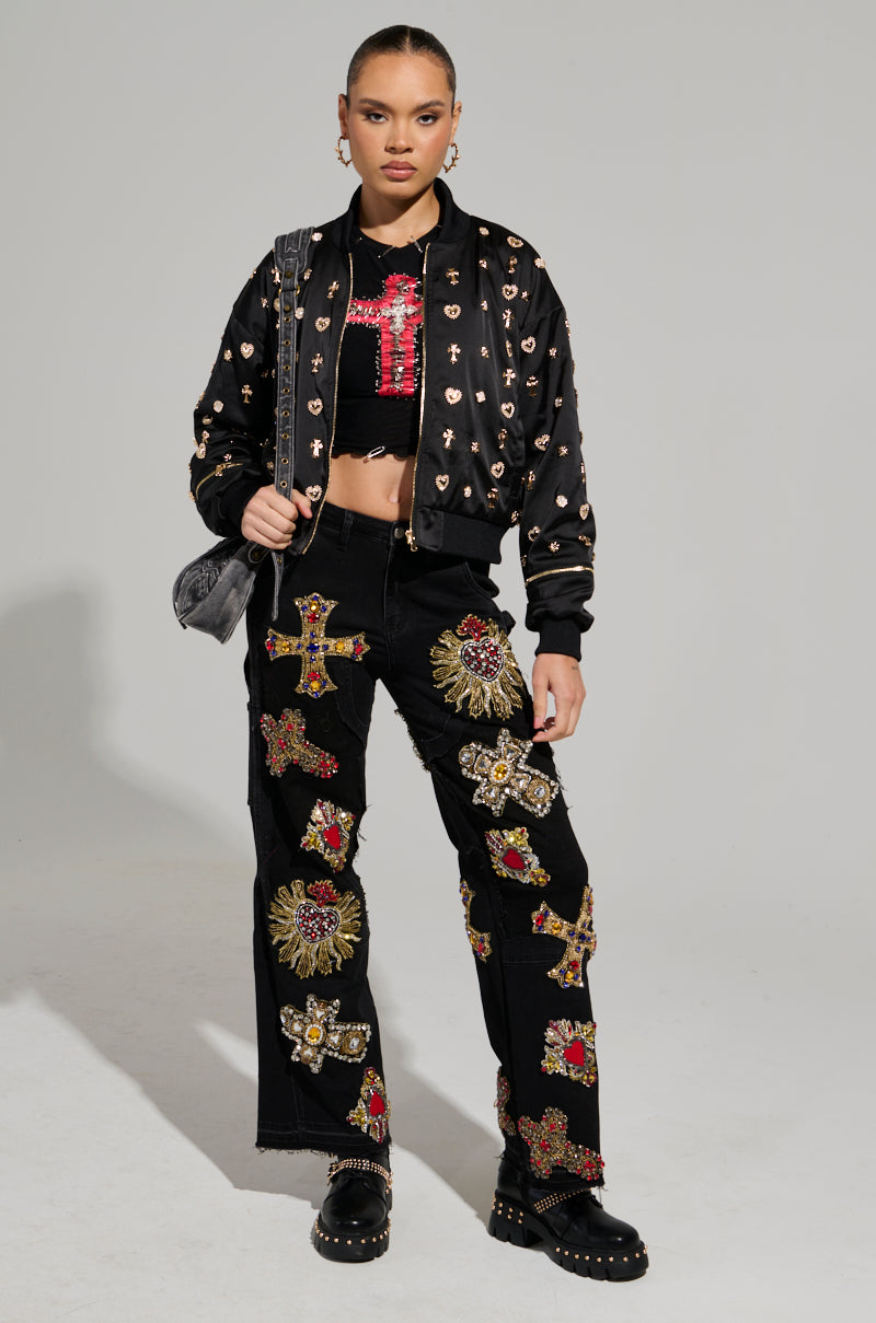 LIKE A CHARM EMBELLISHED BOMBER