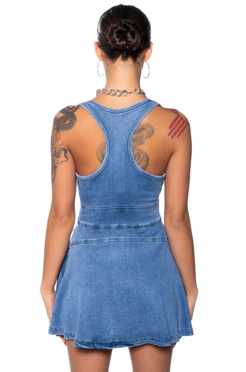 VIVIAN DENIM MINI DRESS