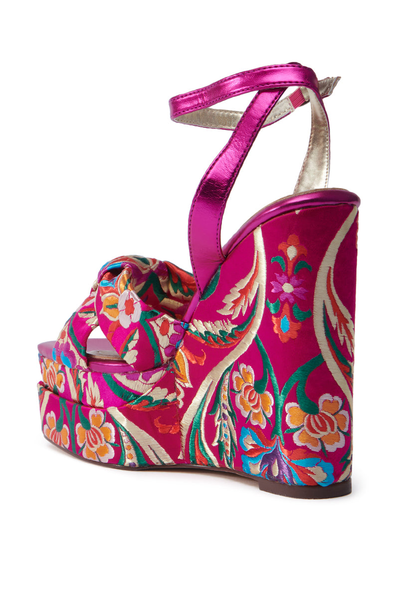 AZALEA WANG HAYDEN PRINTED WEDGE SANDAL