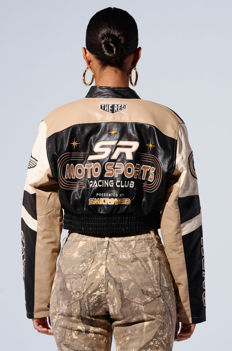 EMBROIDERED RACER BOMBER