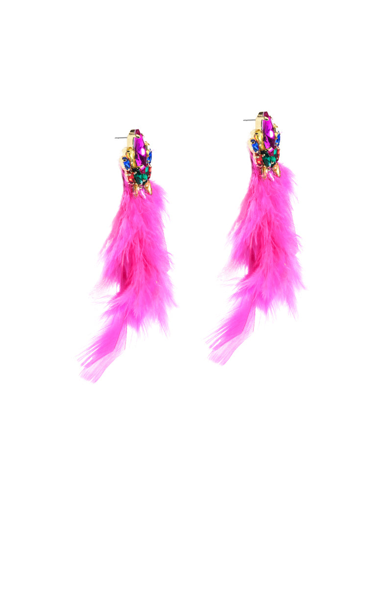 I SHOW UP FEATHER EARRING