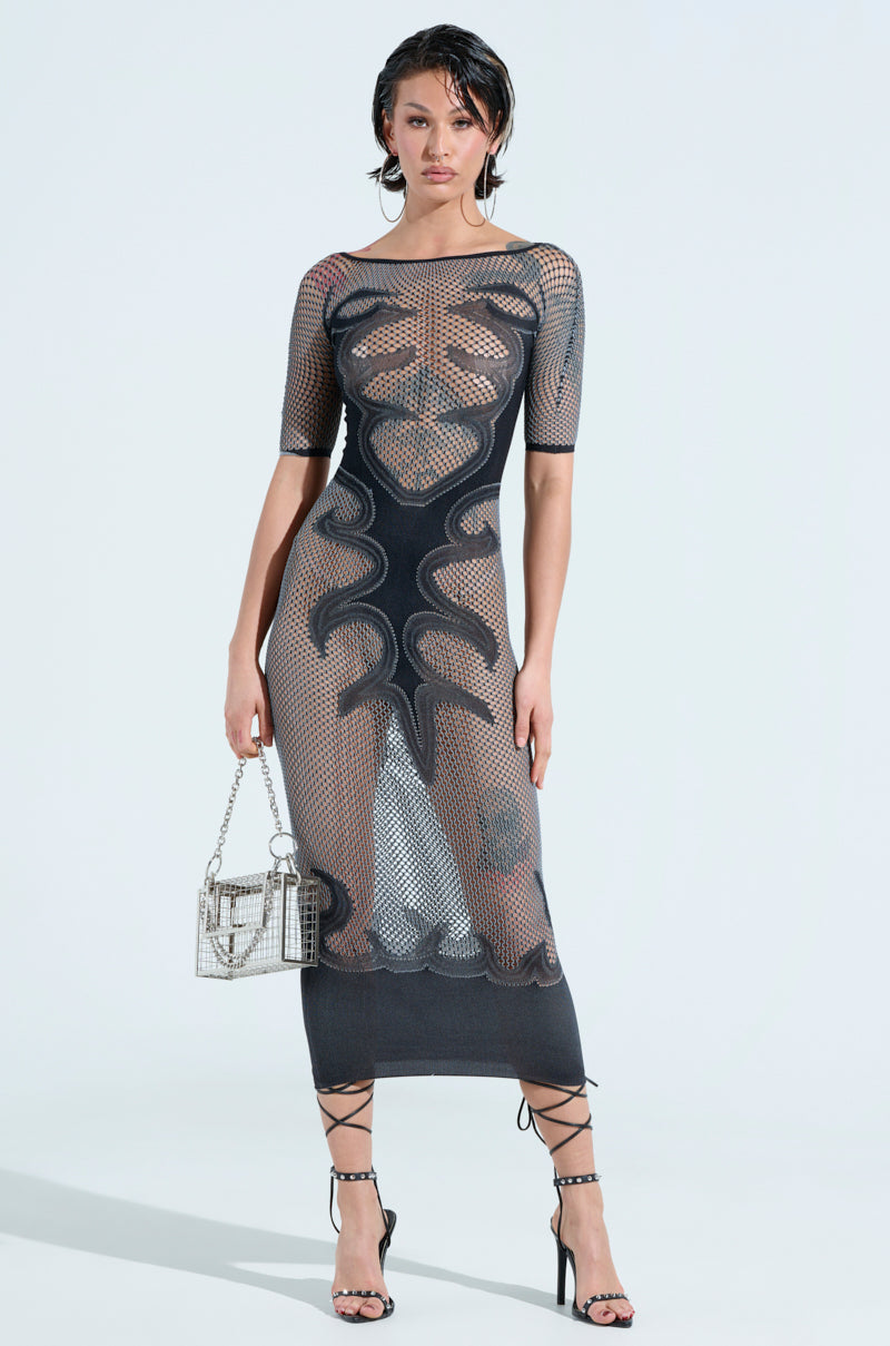 SEXY AS HELL MESH MIDI DRESS