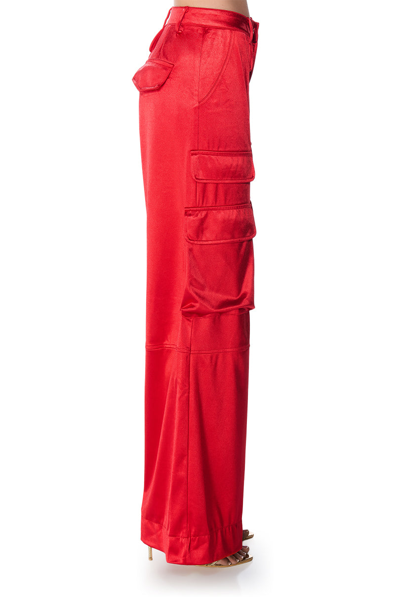 ASTRA WIDE LEG CARGO IN RED