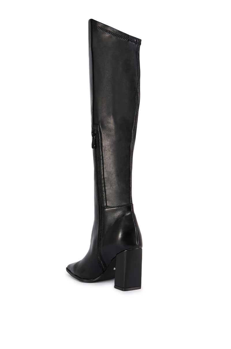 AZALEA WANG YAHYA BLACK ASYMMETRICAL TOPLINE BOOT