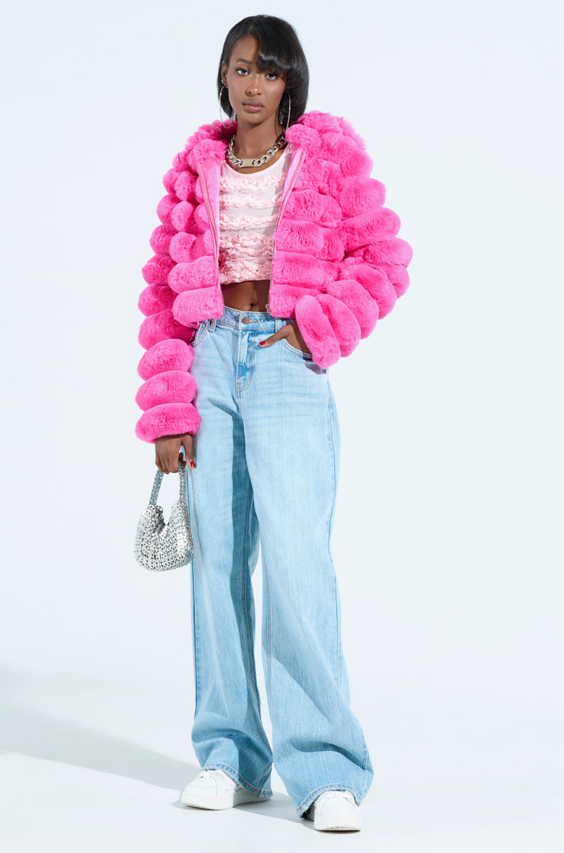 POPCORN FAUX FUR IN PINK