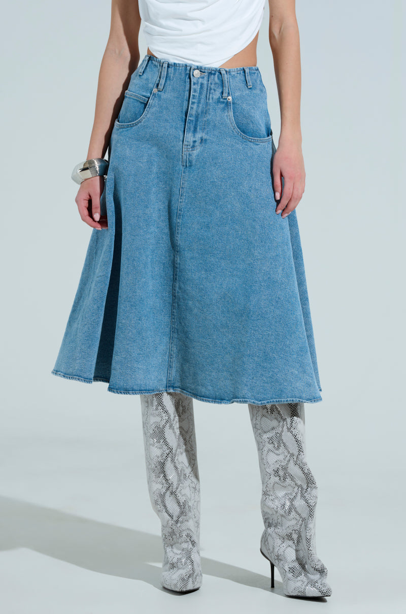 BRITNEY MIDI DENIM SKIRT