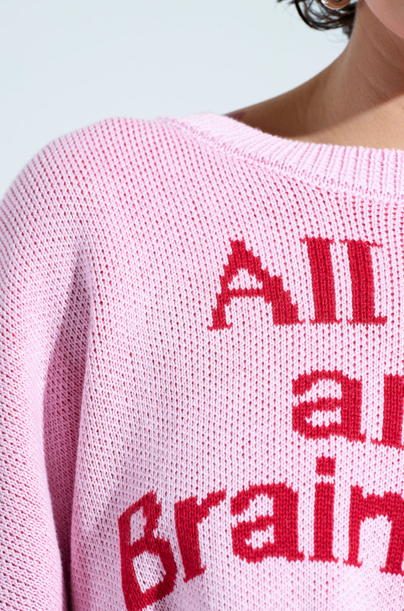 ALL THIS AND BRAINS TOO CROPPED SWEATER