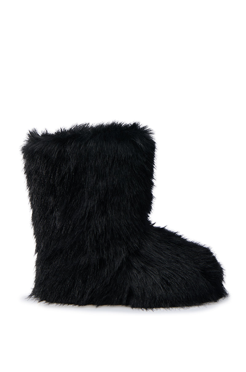 MELANIE BLACK FURRY BOOTIE