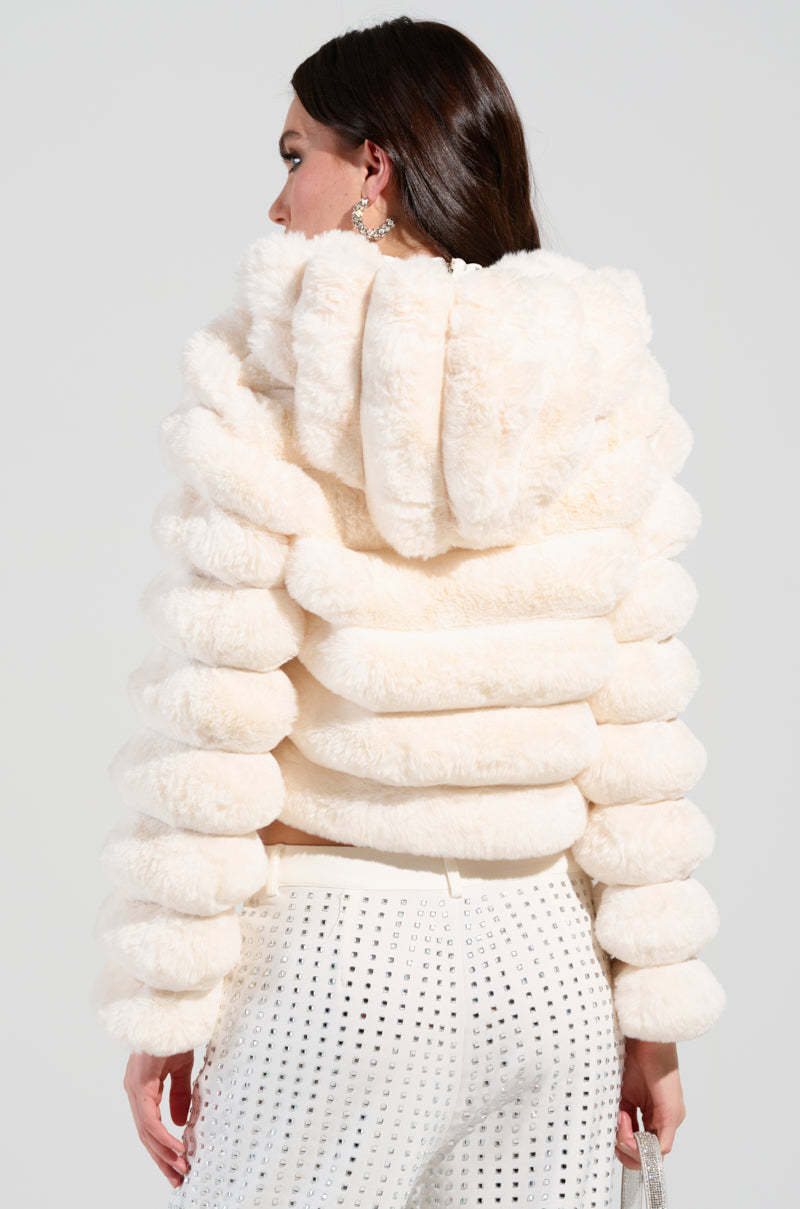 BUNNY CROPPED FAUX FUR COAT