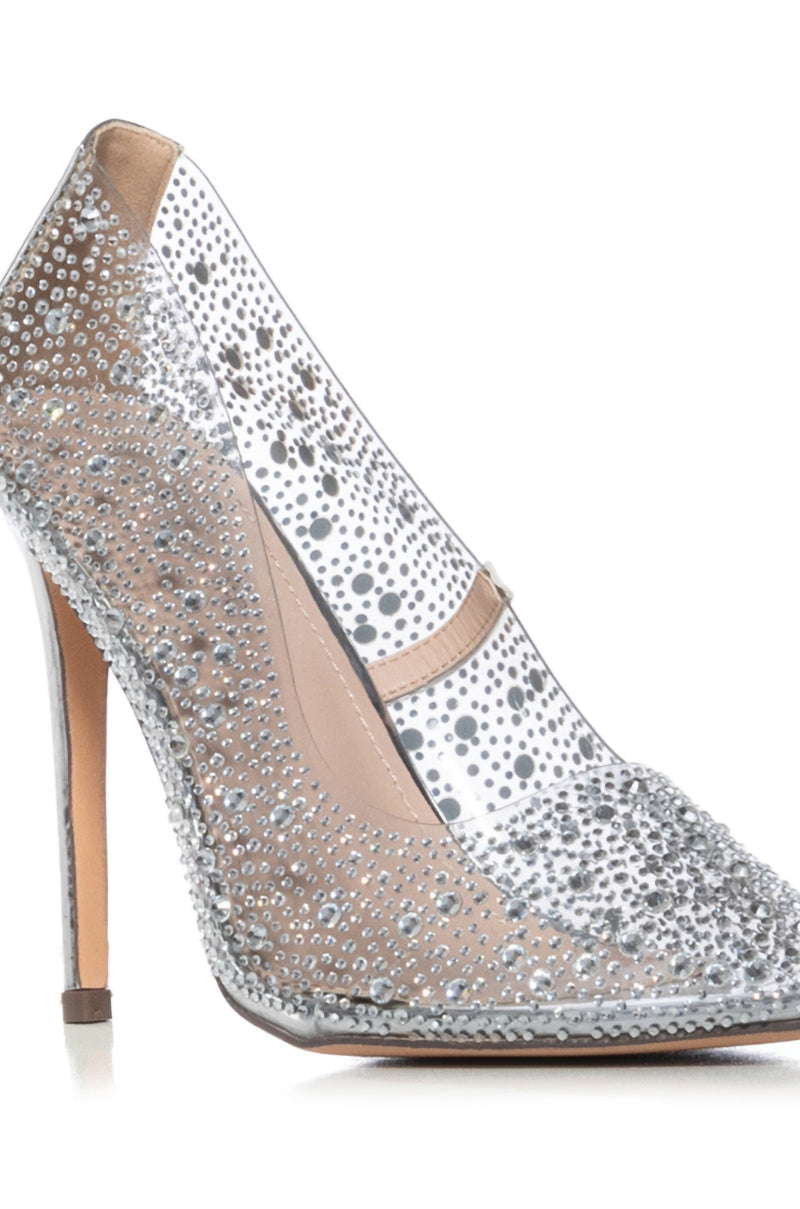 AZALEA WANG MISS BLING EMBELLISHED PUMP IN SILVER