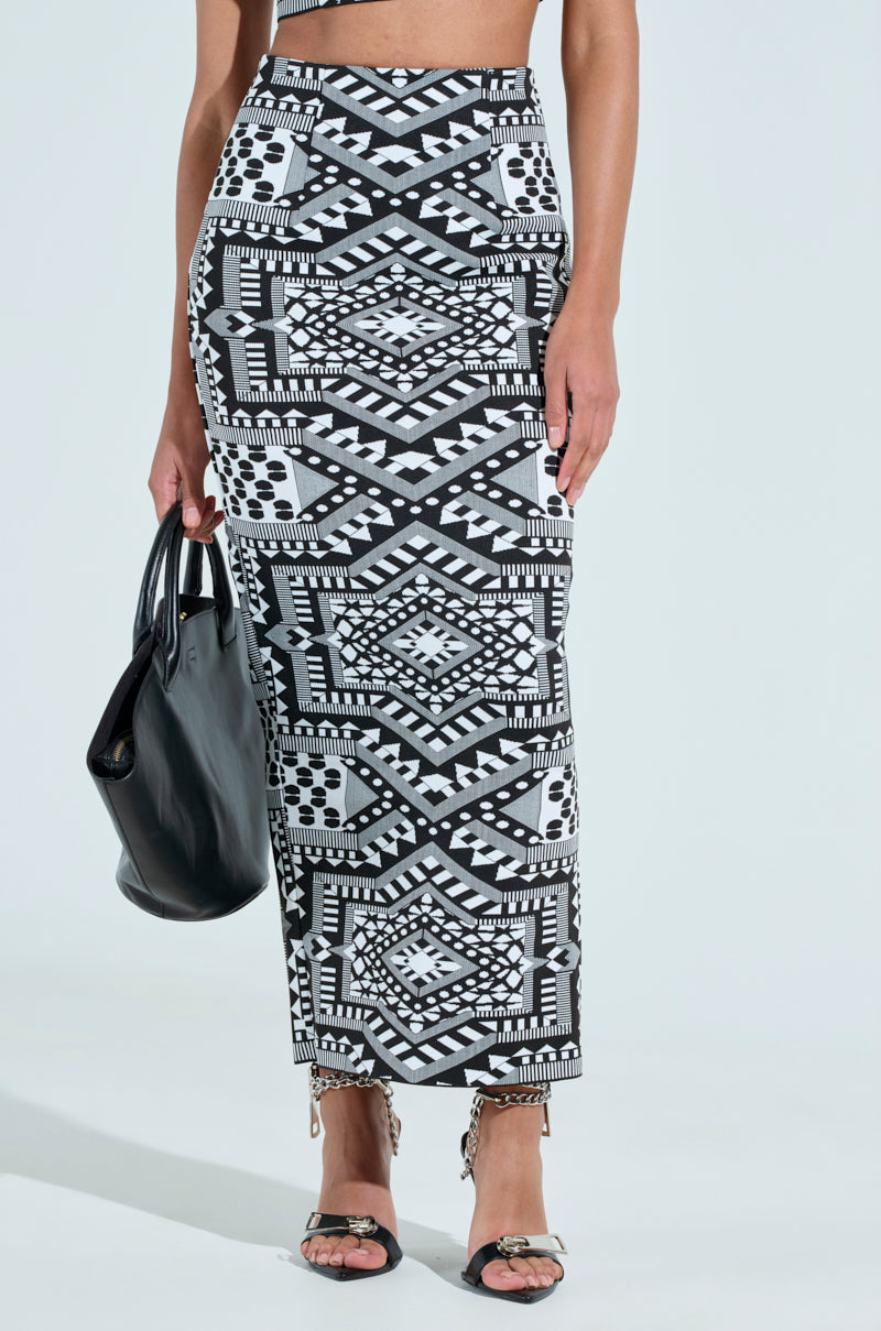 VACA MODE ABSTRACT MAXI SKIRT