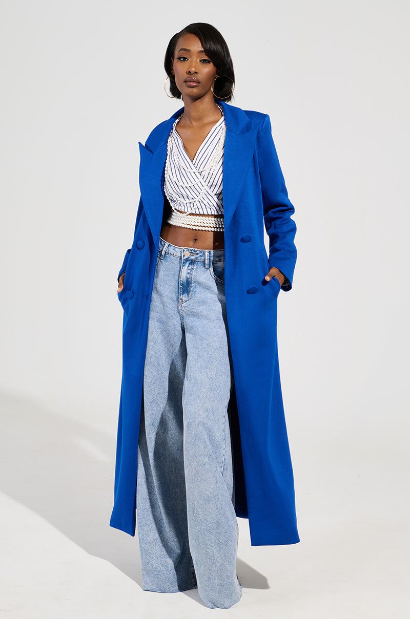 COCOA BUTTER SCUBA TRENCH IN BLUE