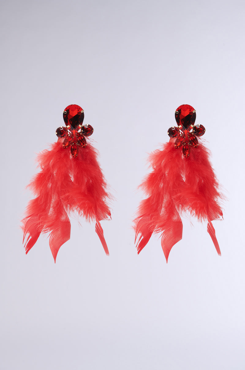 SEE RED FEATHER EARRING