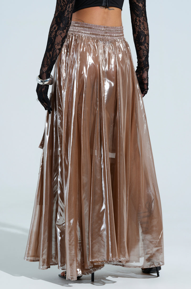 ALL I NEED METALLIC MAXI CARGO SKIRT