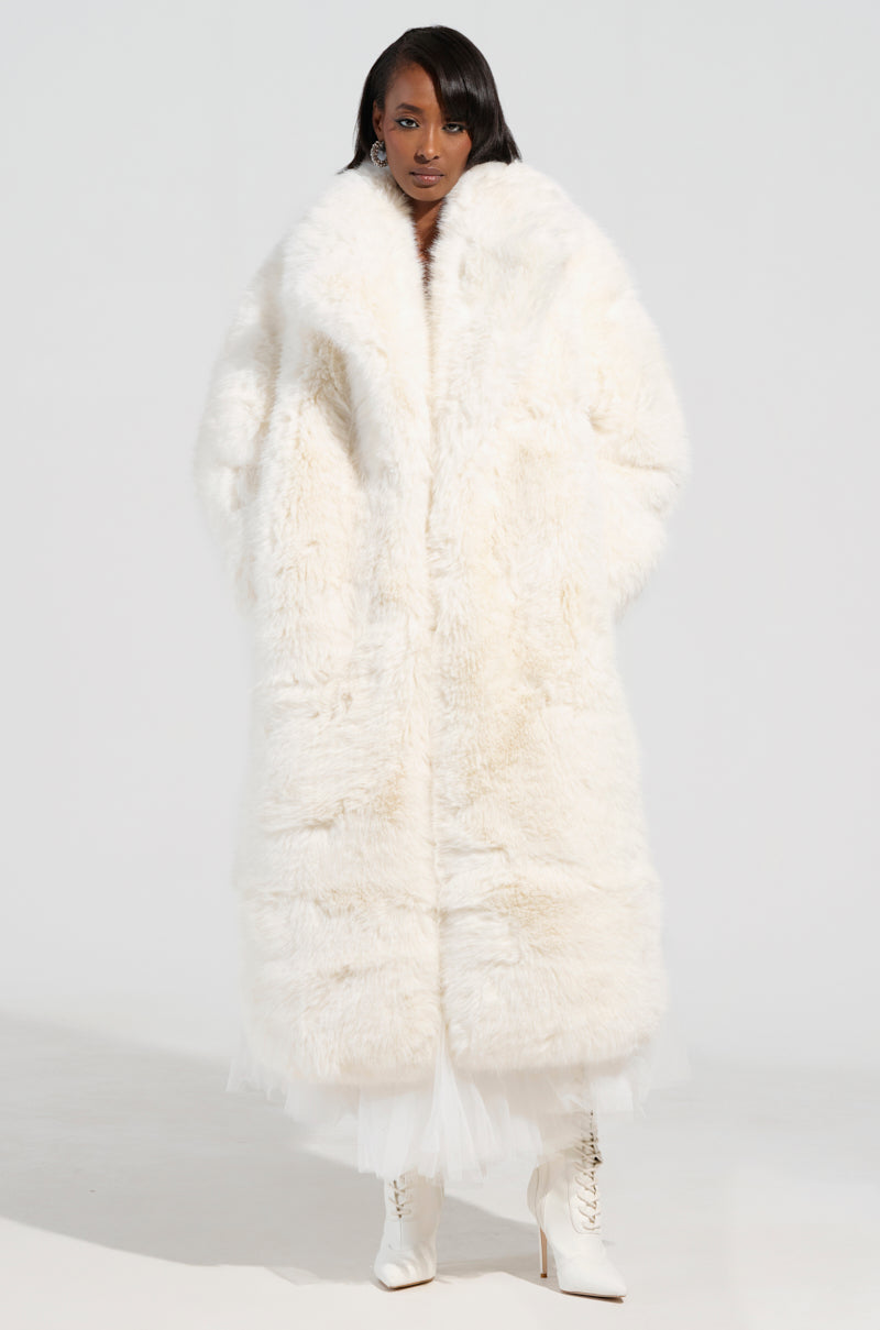 BCARDI LONG LUXE FAUX FUR TRENCH