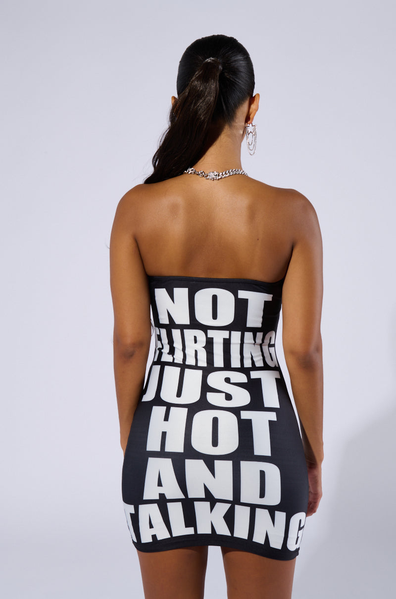 JUST HOT GRAPHIC MINI DRESS