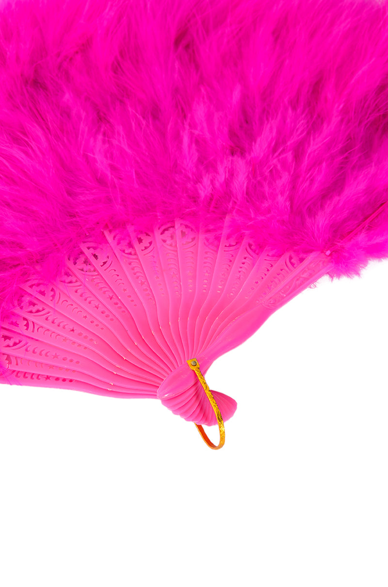 PINK PARTY FEATHER FAN