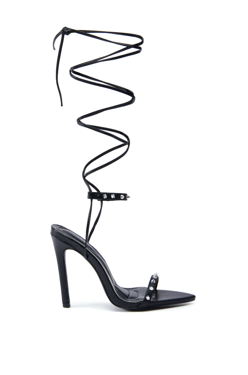 AZALEA WANG JACINTO BLACK SPIKE DETAIL SANDAL