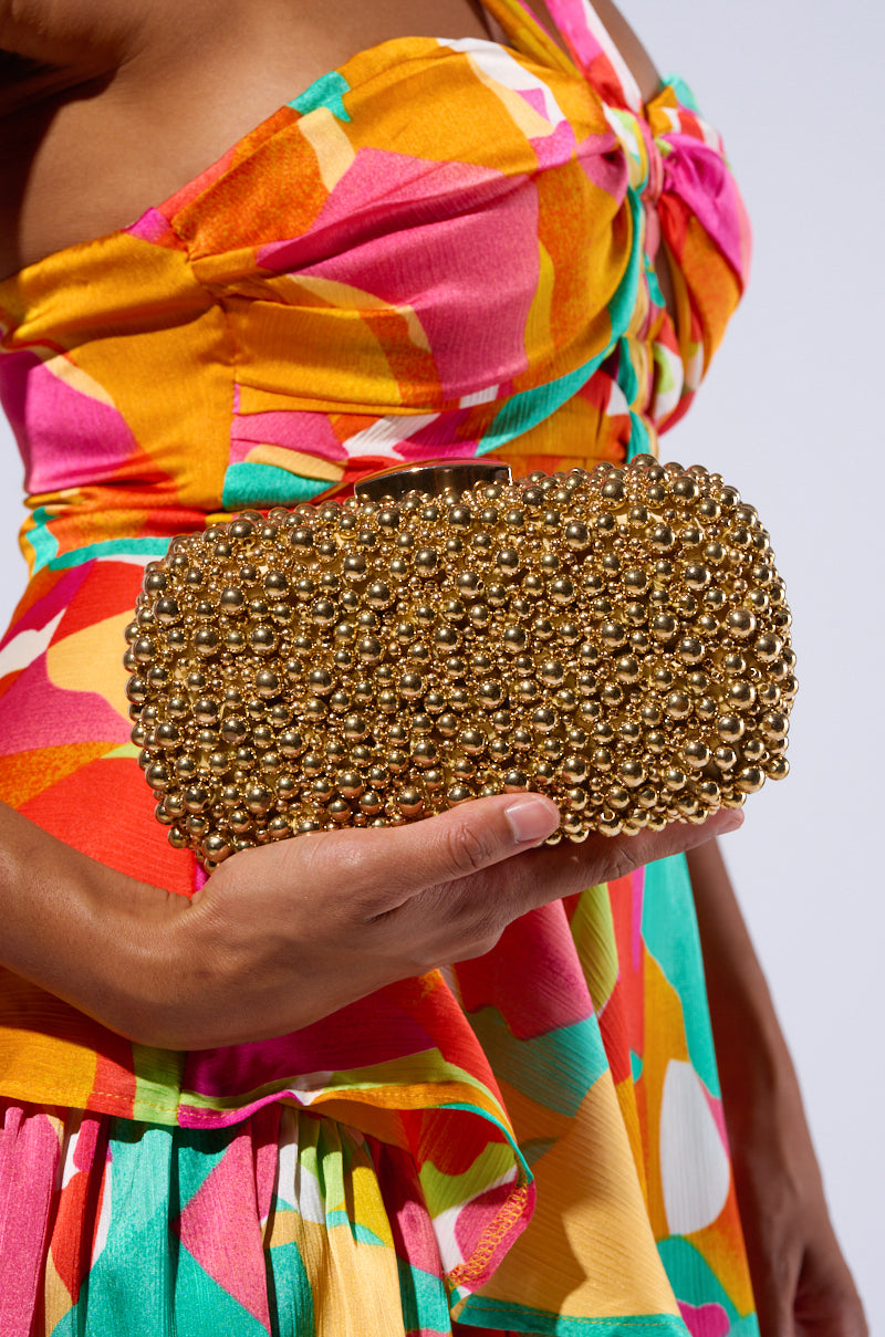 POPPIN BUBBLY EMBELLISHED CLUTCH