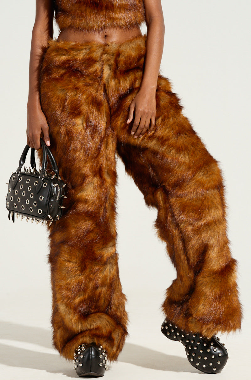 JODIE WIDE LEG FASHION FUR PANT