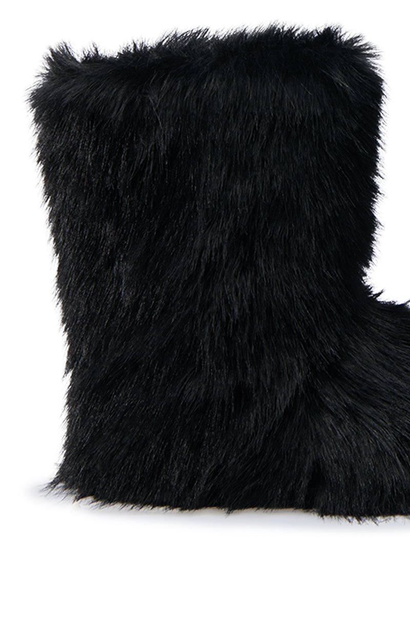 MELANIE BLACK FURRY BOOTIE