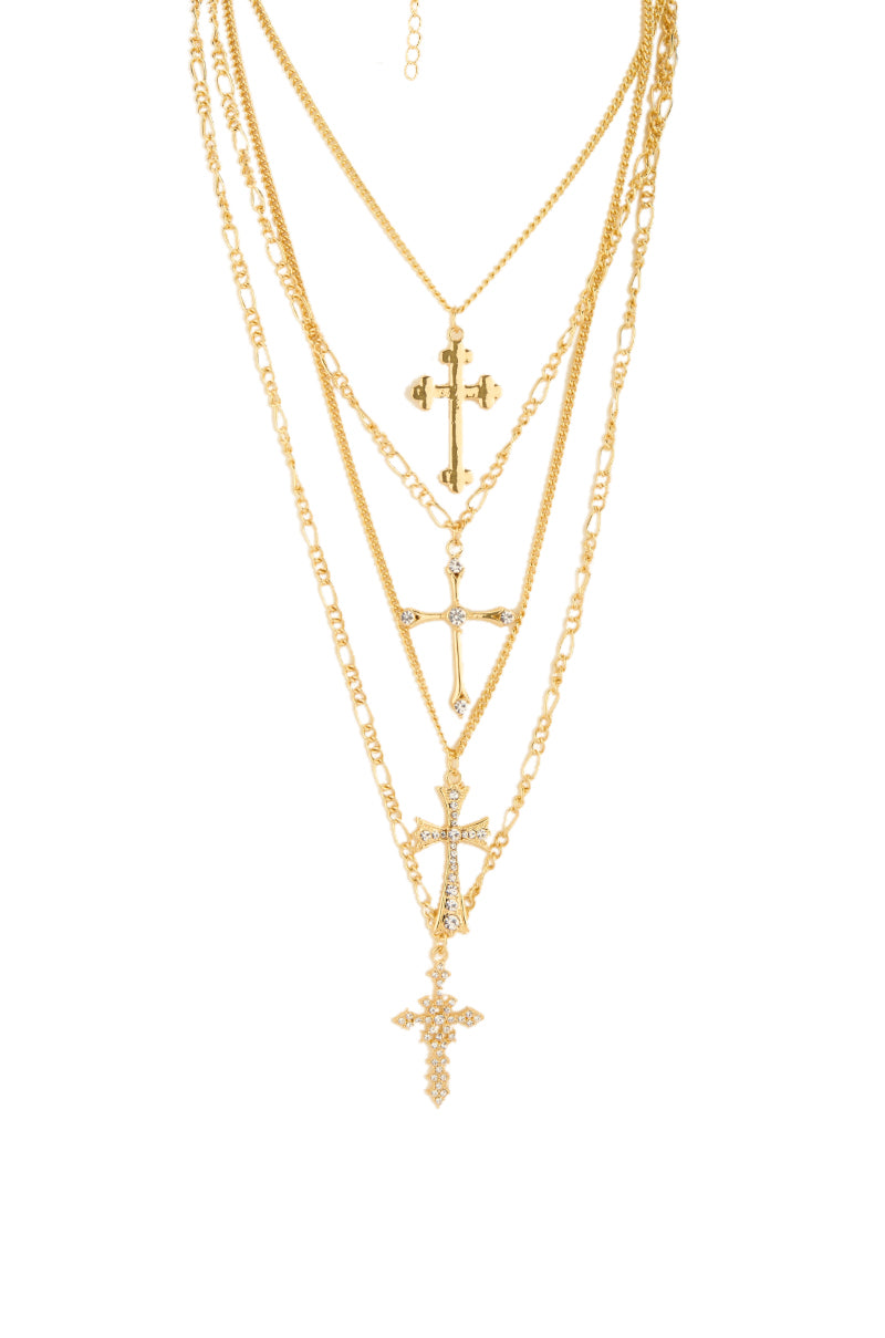 CROSS LAYERED NECKLACE