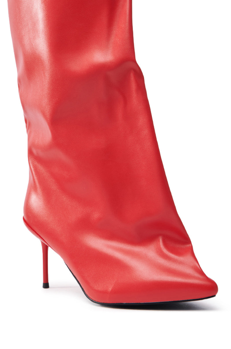 AZALEA WANG COUTURE CRAZY RED BOOT