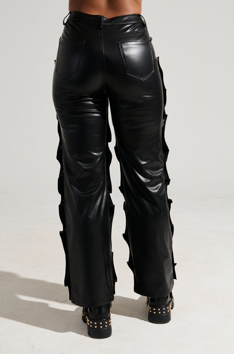 SNAP OUT OF IT FAUX LEATHER PANT