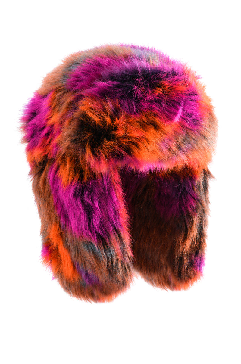 AVI FAUX FUR HAT IN MULTI