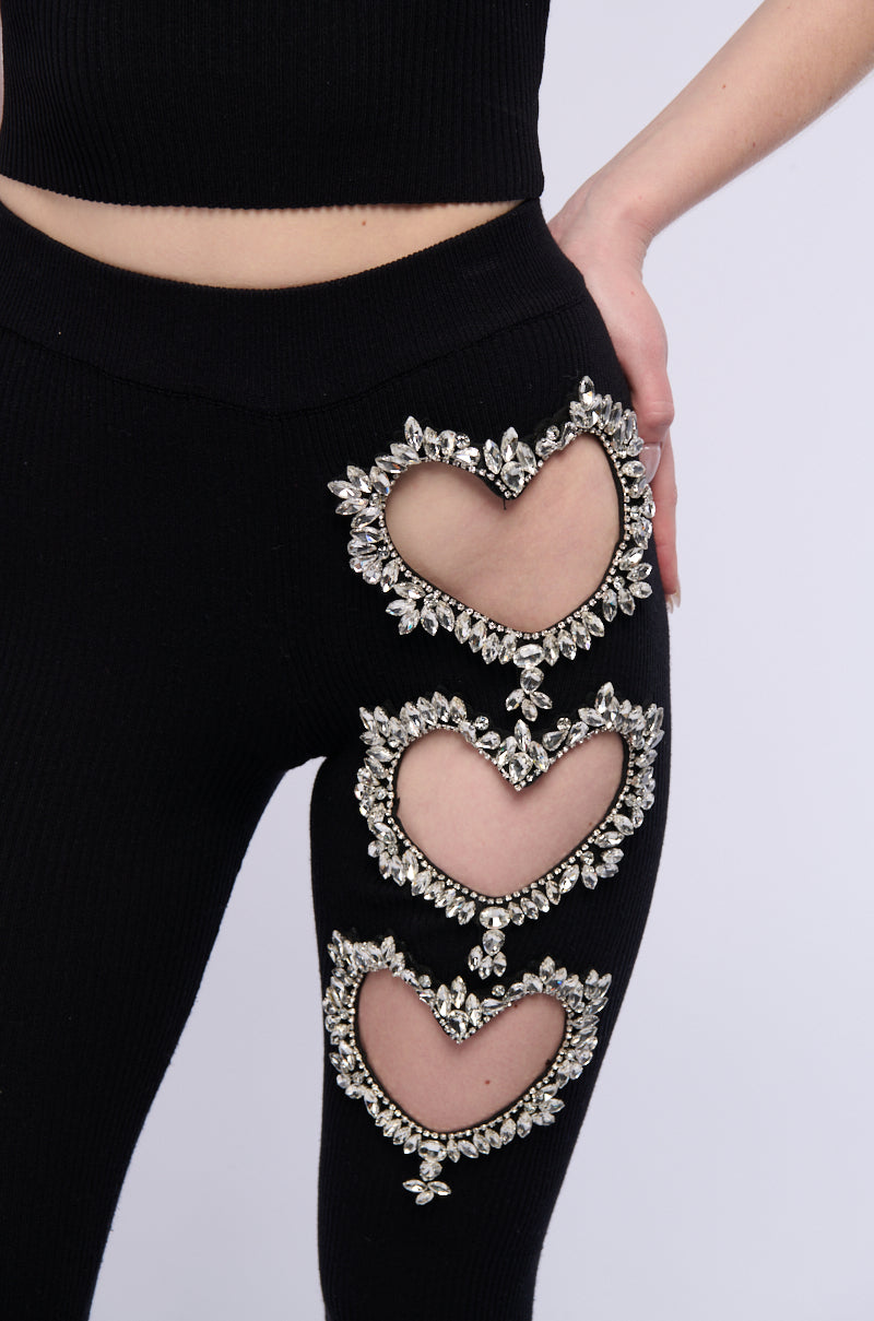 HAND TO HEART EMBELLISHED LEGGINGS