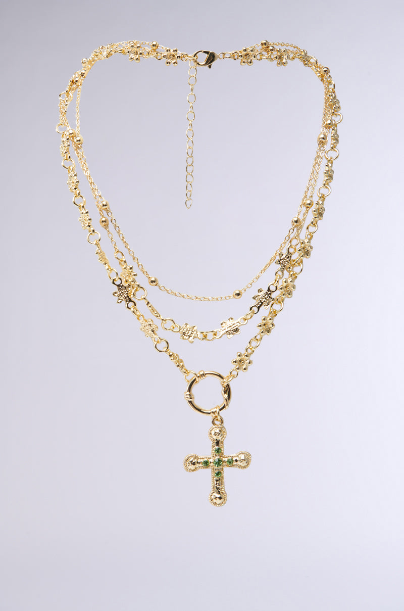 PRAYING FOR SPRING LAYERED NECKLACE