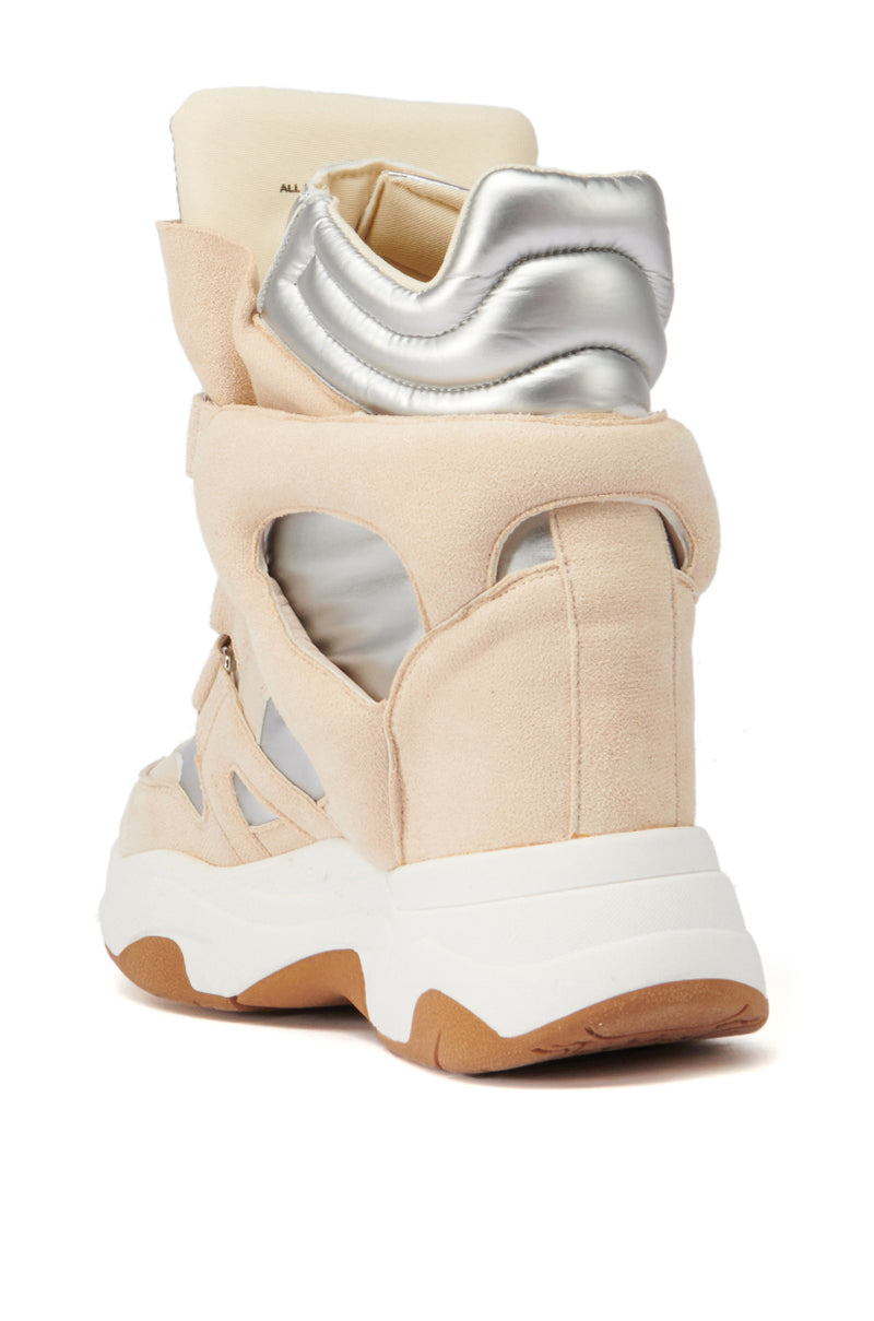 MARANTO CHUNKY BEIGE WEDGE HEEL SNEAKER