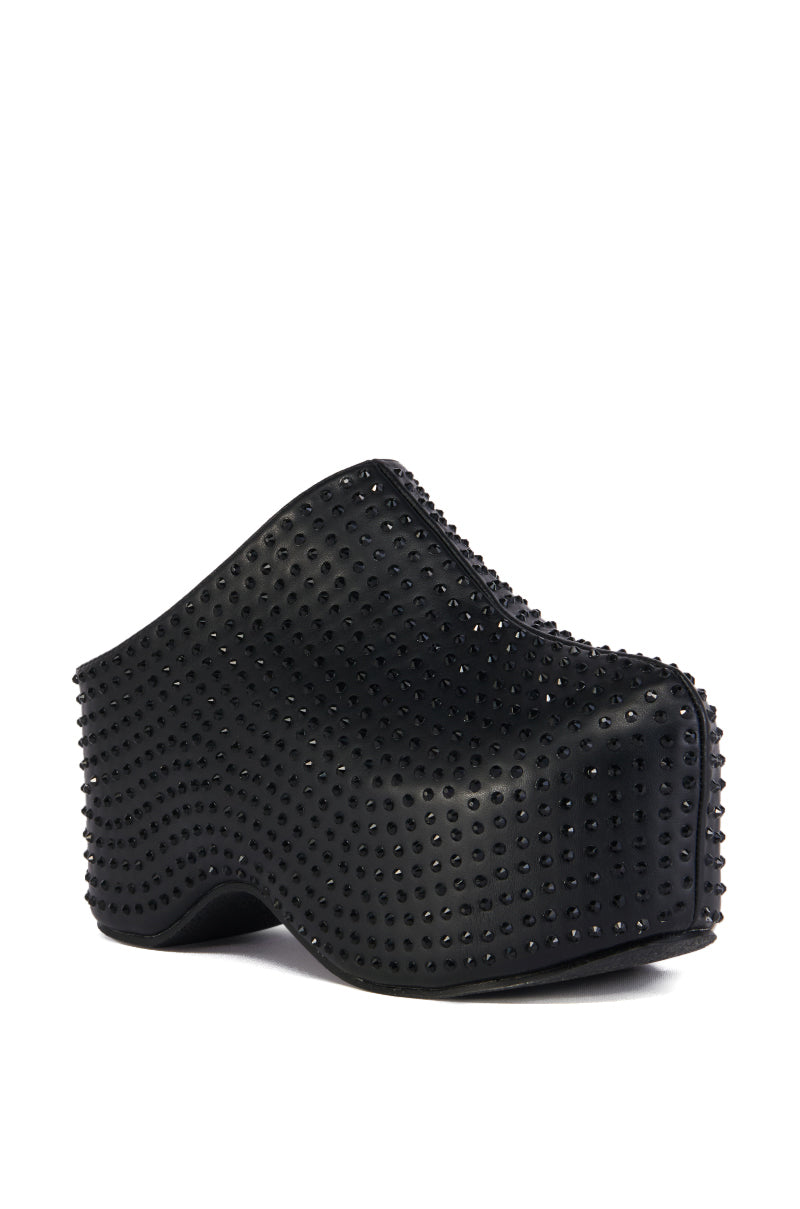 AZALEA WANG MACEY EMBELLISHED CLOG IN BLACK