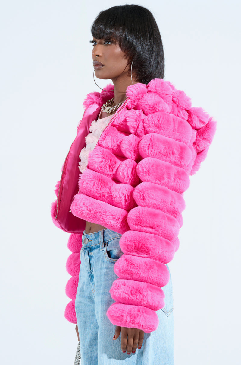 POPCORN FAUX FUR IN PINK