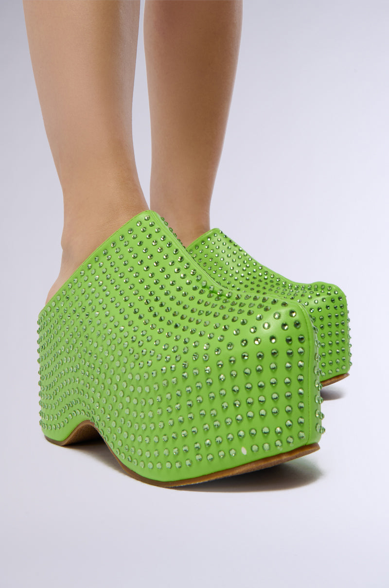 AZALEA WANG MACEY EMBELLISHED CLOG IN GREEN