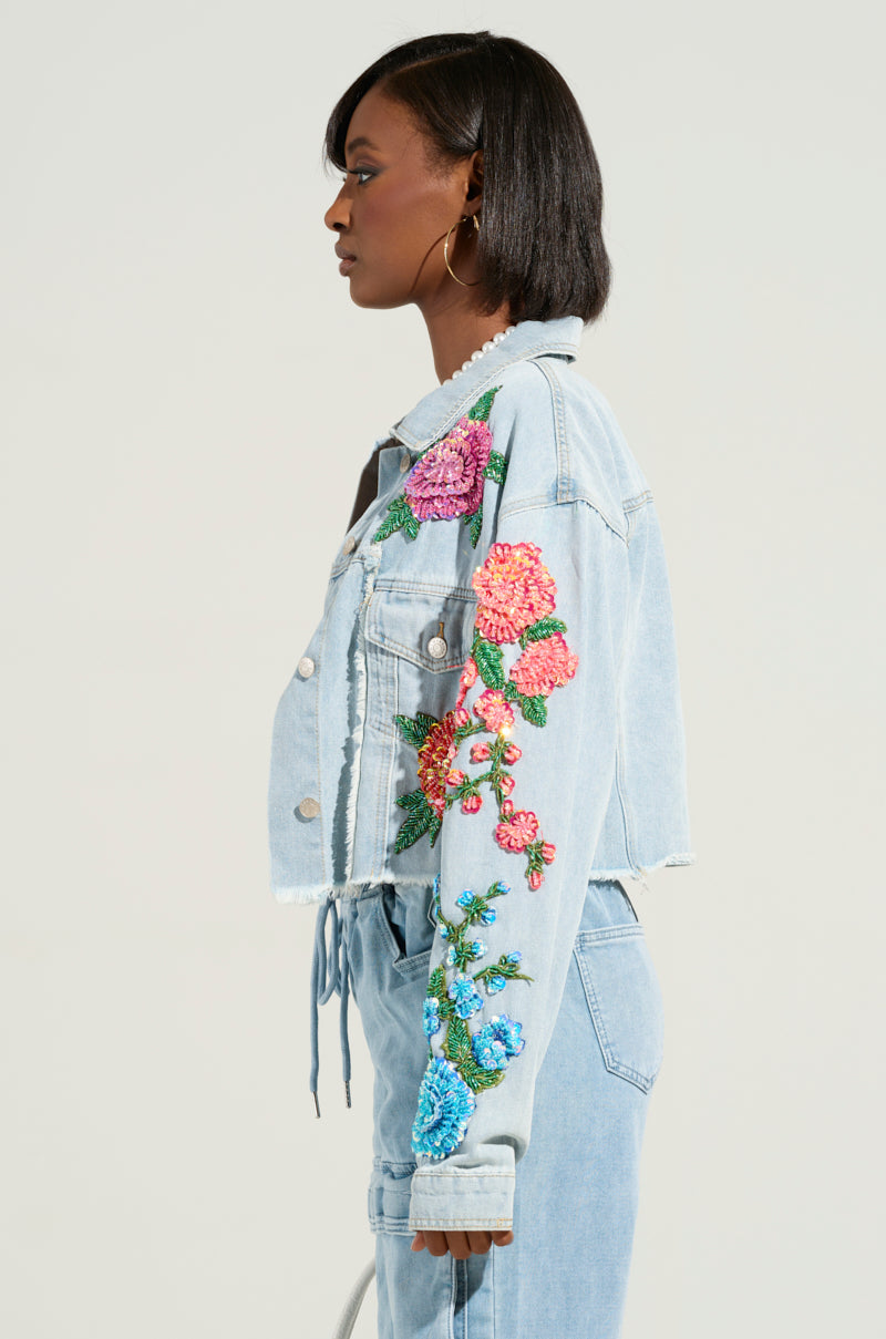 GARDEN OF EDEN EMBELLISHED DENIM JACKET