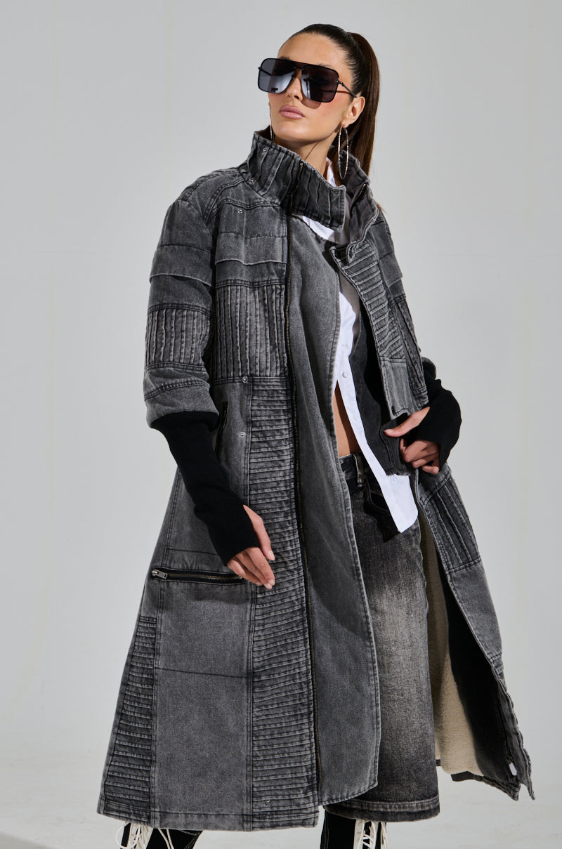 VORTEX DENIM TRENCH COAT