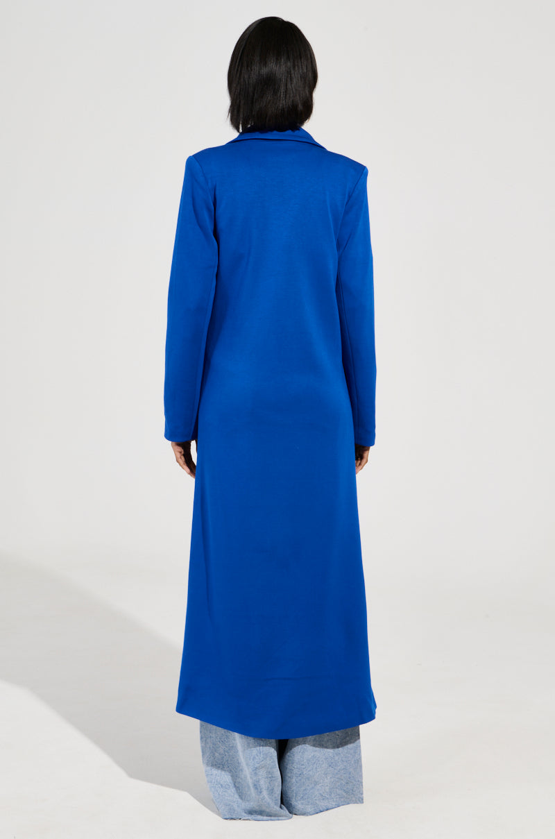 COCOA BUTTER SCUBA TRENCH IN BLUE