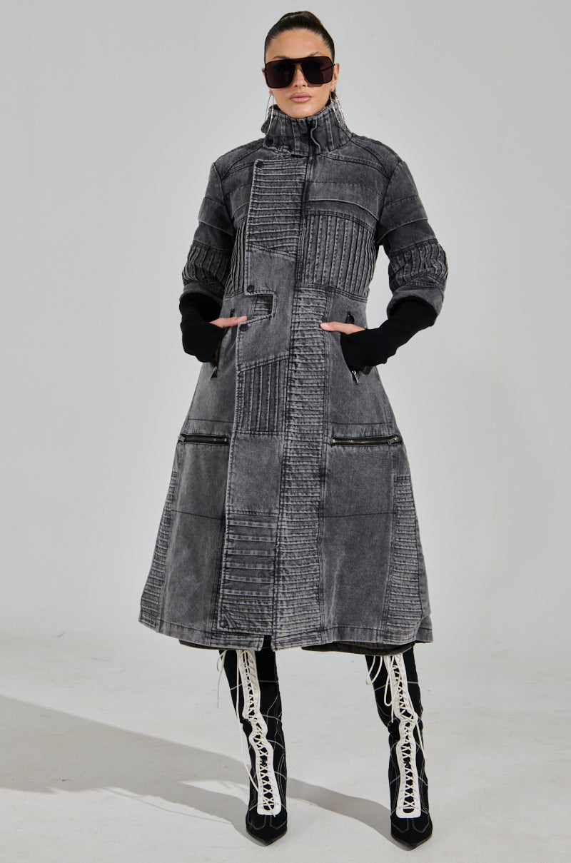 VORTEX DENIM TRENCH COAT