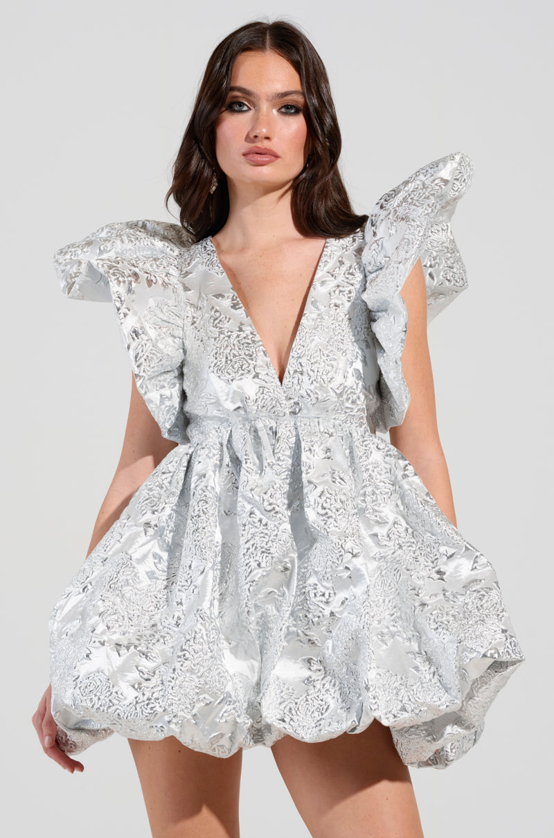 BELLE OF THE BALL BROCADE MINI DRESS