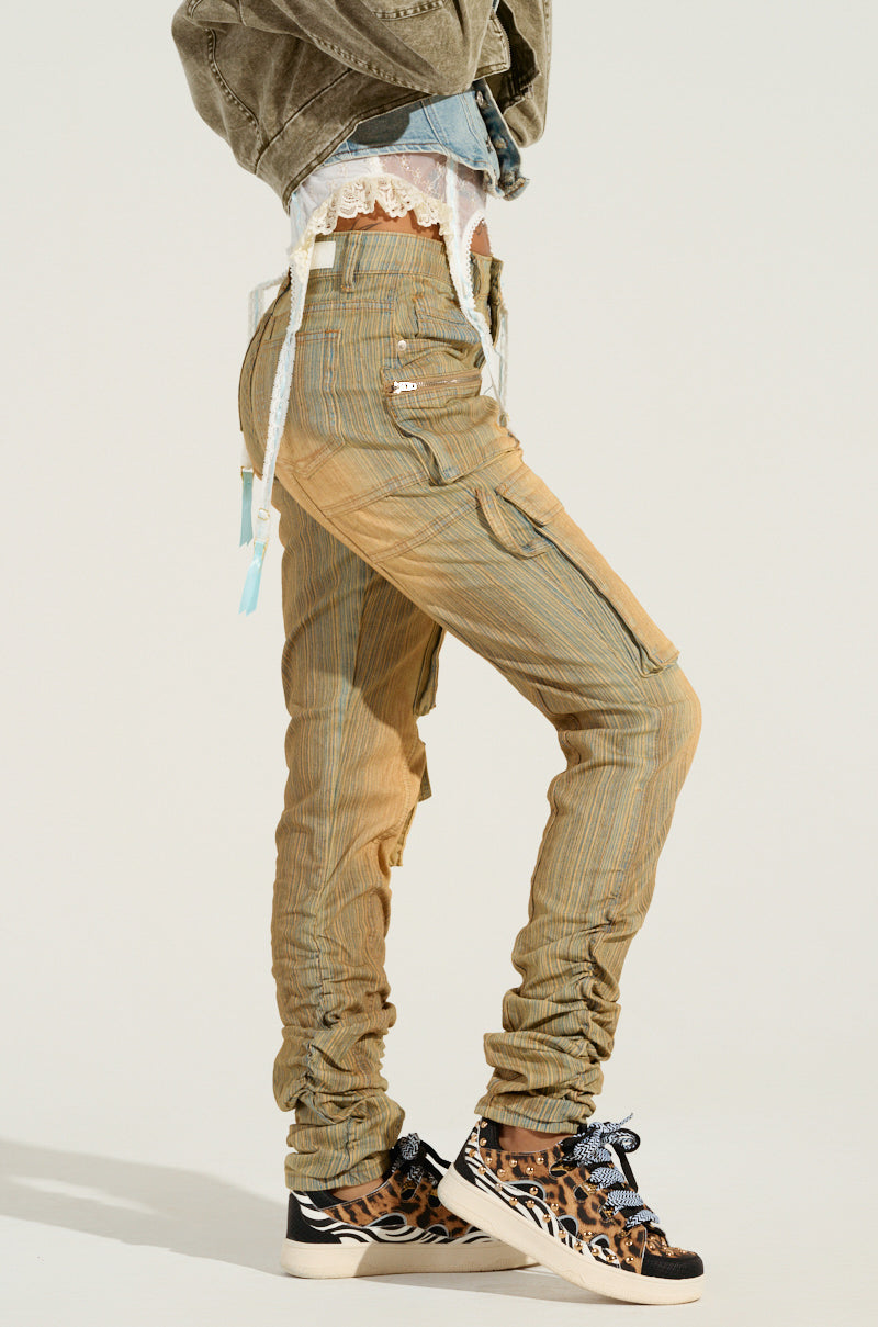 NATALIE OMBRE EFFECT SKINNY CARGO PANT