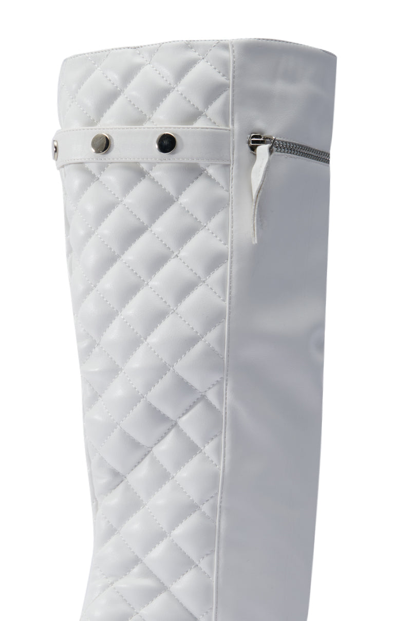 AZALEA WANG LYRICAL WHITE STILETTO BOOT