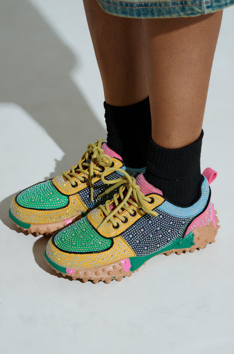 AZALEA WANG ISABEAU EMBELLISHED MULTI SNEAKER