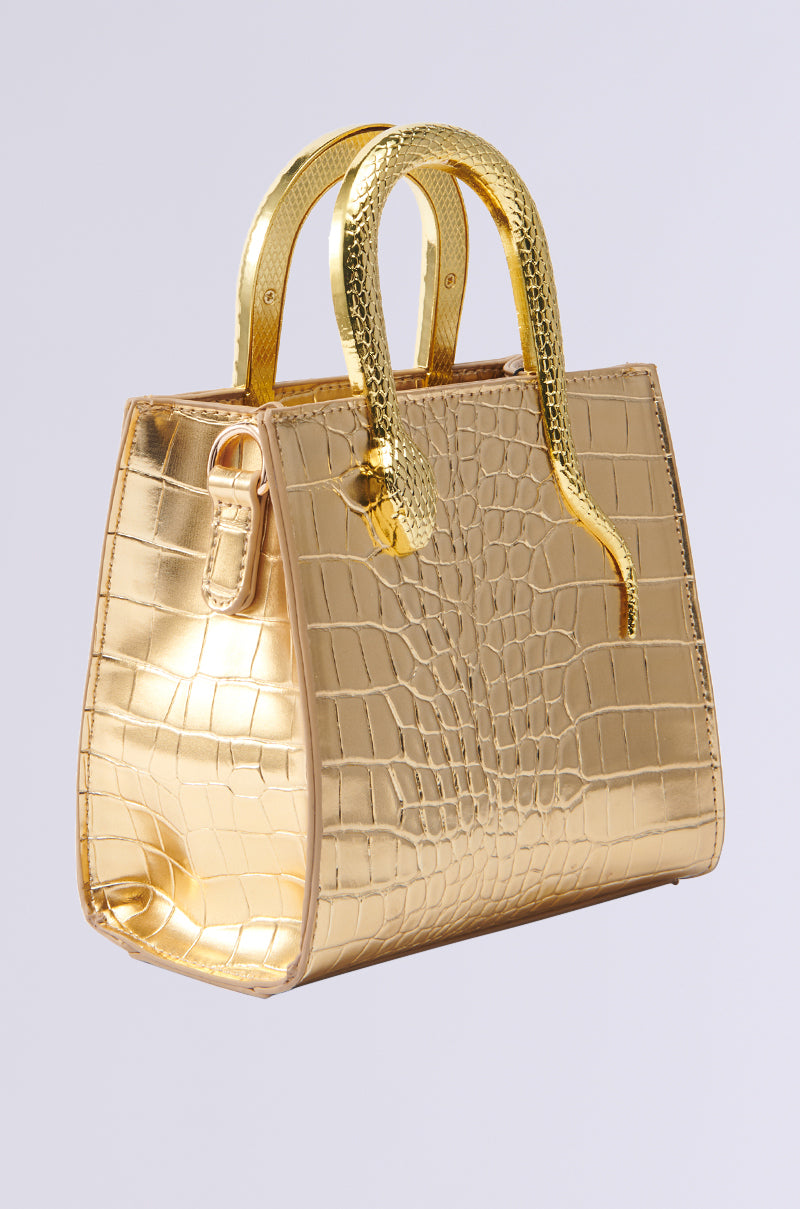 SNAKIN THRU LIFE GOLD CHROME PURSE