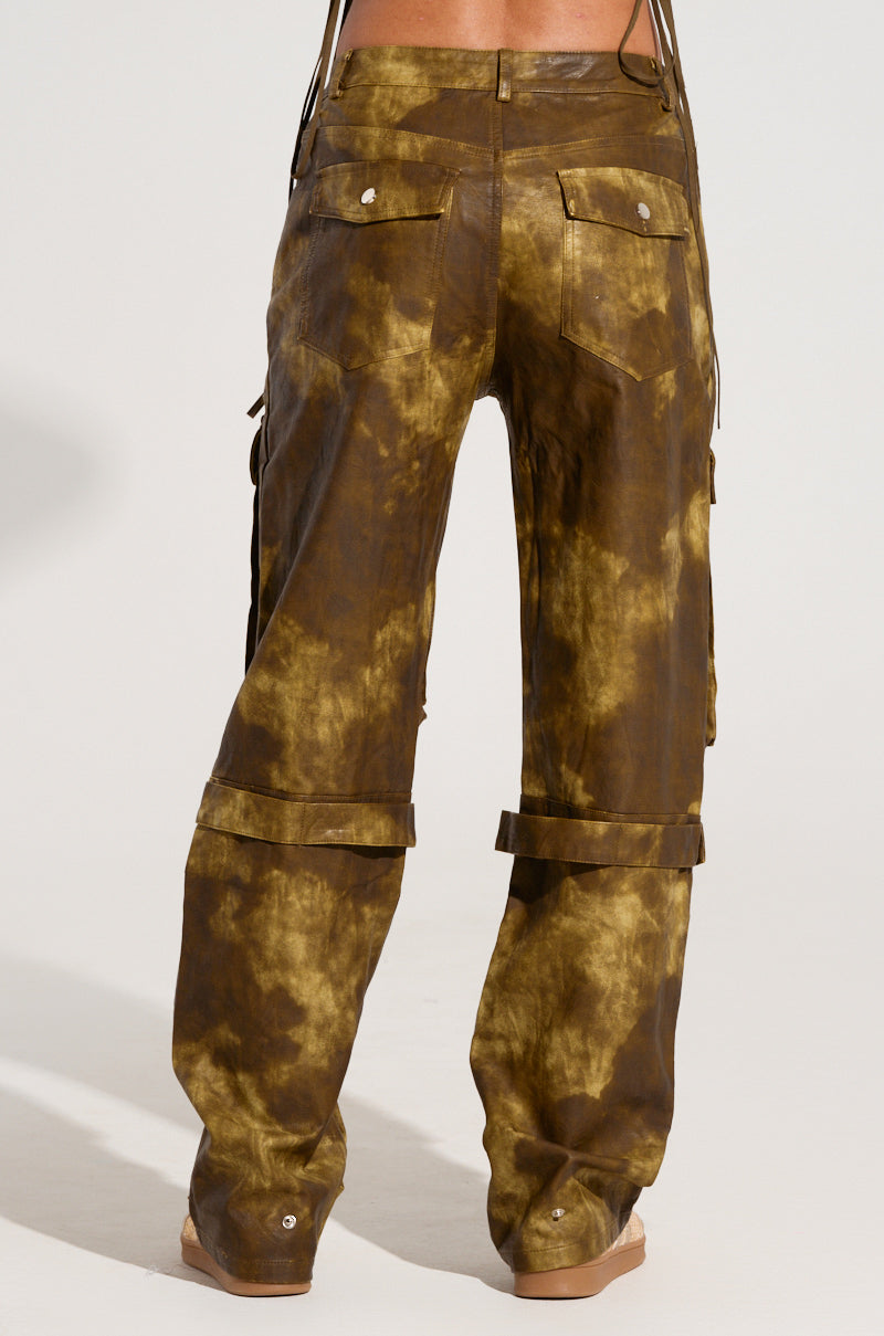 OUT LIKE A BANDIT FAUX LEATHER CARGO PANT