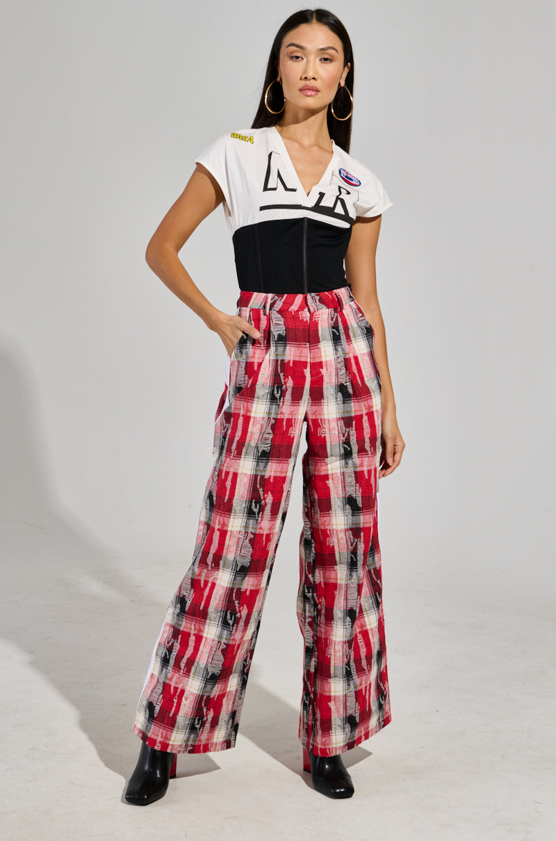 CRAZY LIKE ME PLAID TROUSER