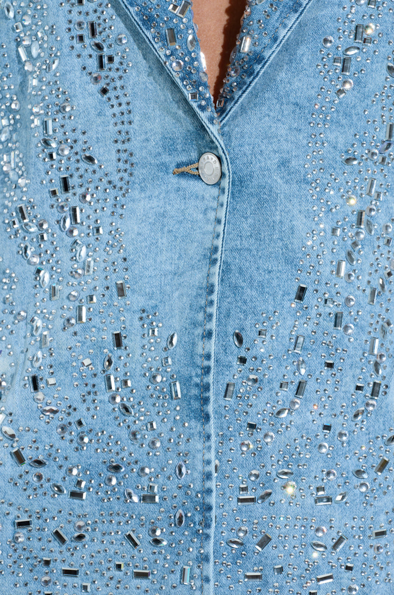 DIAMONDS DANCING DENIM BLAZER