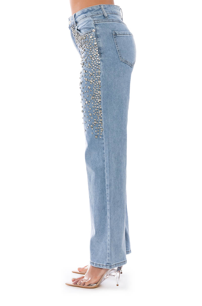 RILEE EMBELLISHED STRAIGHT FIT JEANS