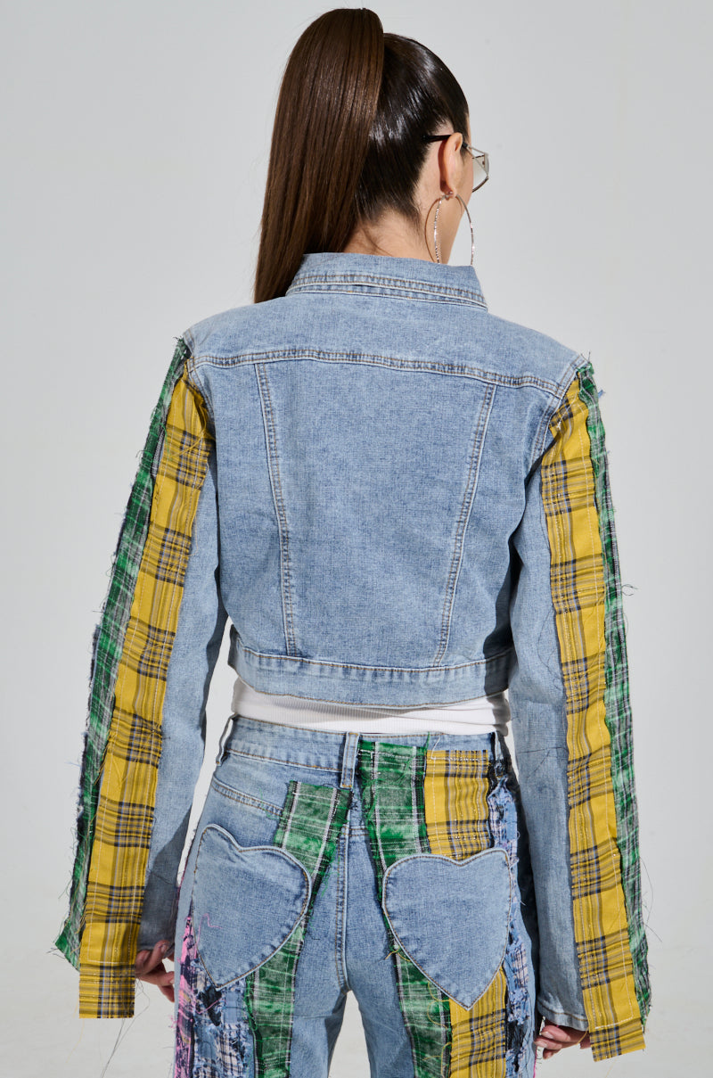 MAKING WAVES PATCHWORK DENIM JACKET