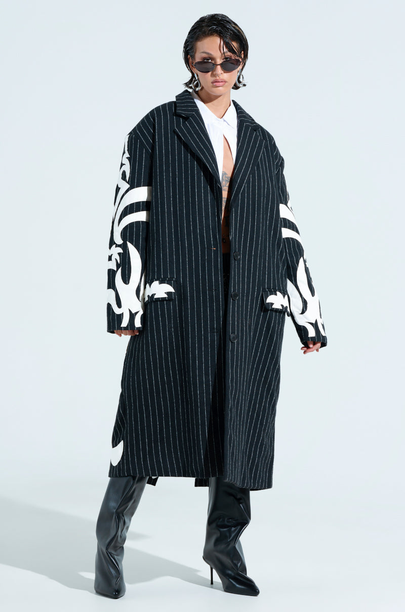 PEPPER PINSTIPE TRENCH